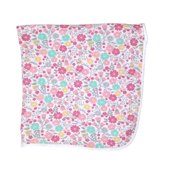 Parents Choice Floral Thermal Waffle Weave Security Lovey Blanket 28" X 28" - Picture 1 of 4